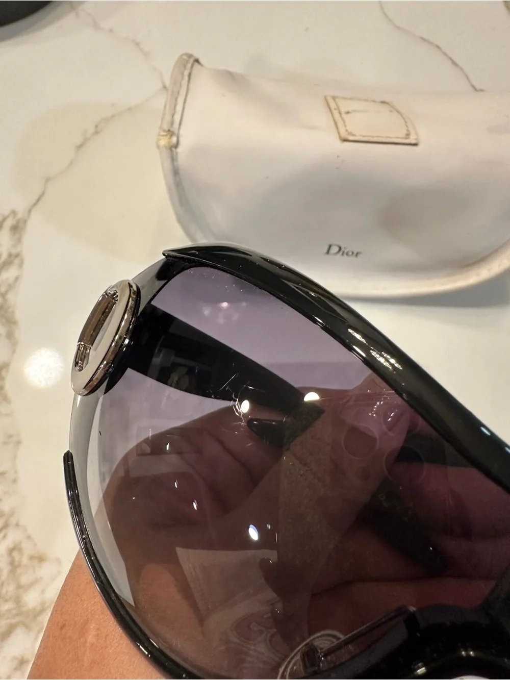 Dior Black Shield Sunglasses with Dark Smoke Lenses